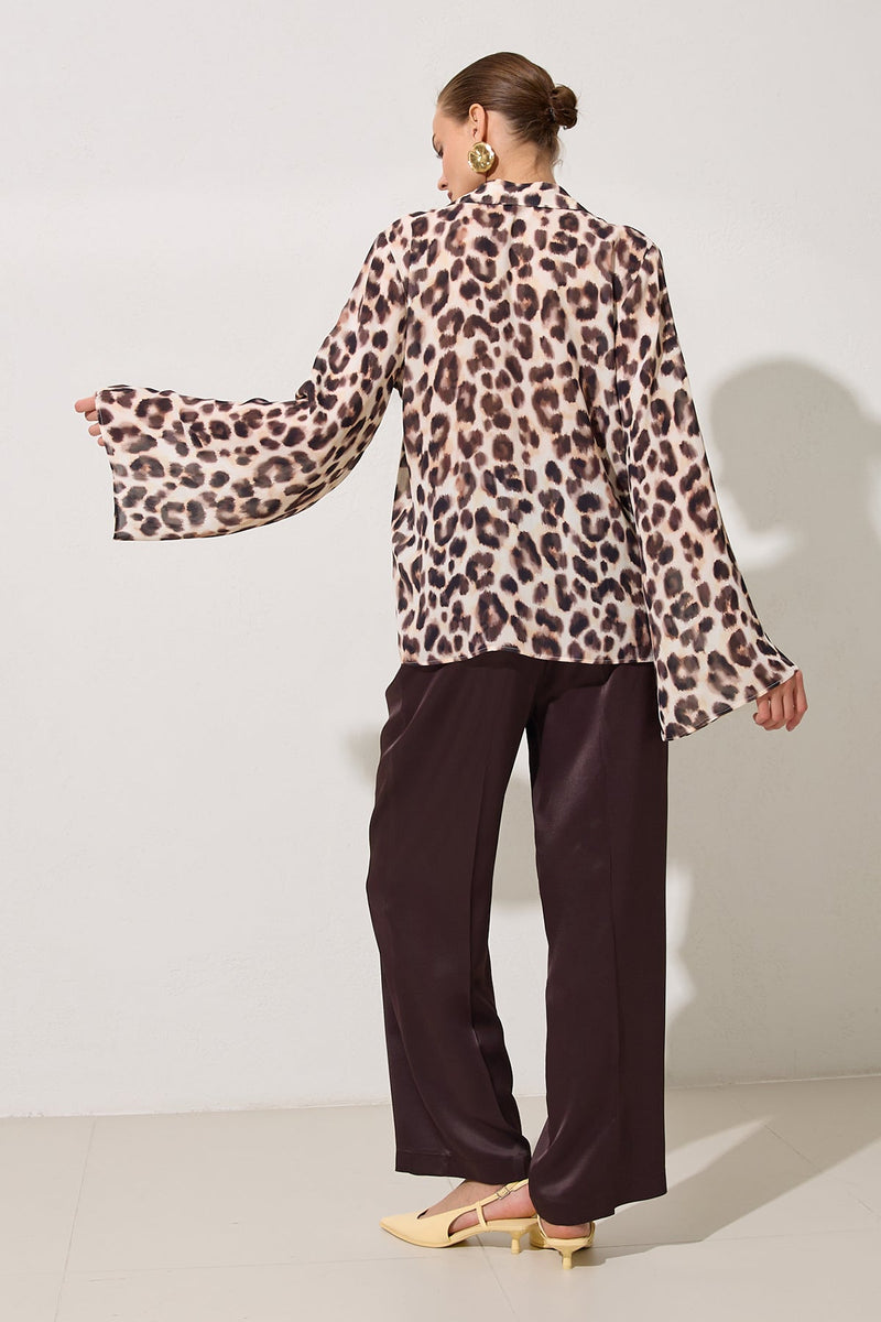 Setre Leopard Print Shirt Cream Multi
