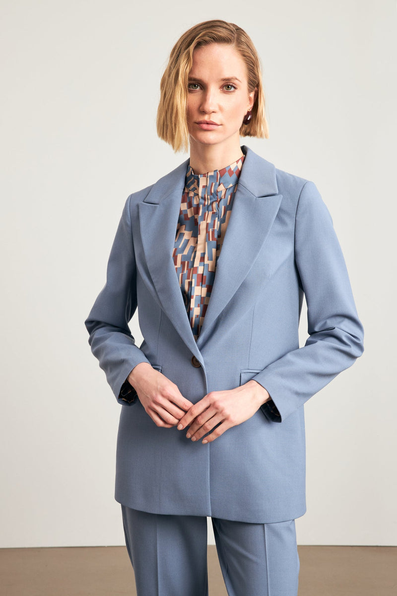 Setre Inner Lining Detailed Single Button Jacket Blue