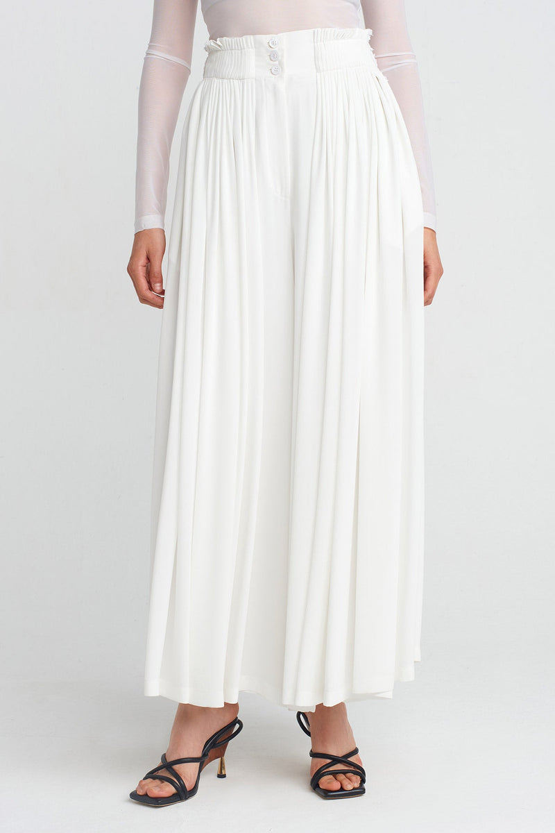 Nu Sequin Embellished Side Pants Off White