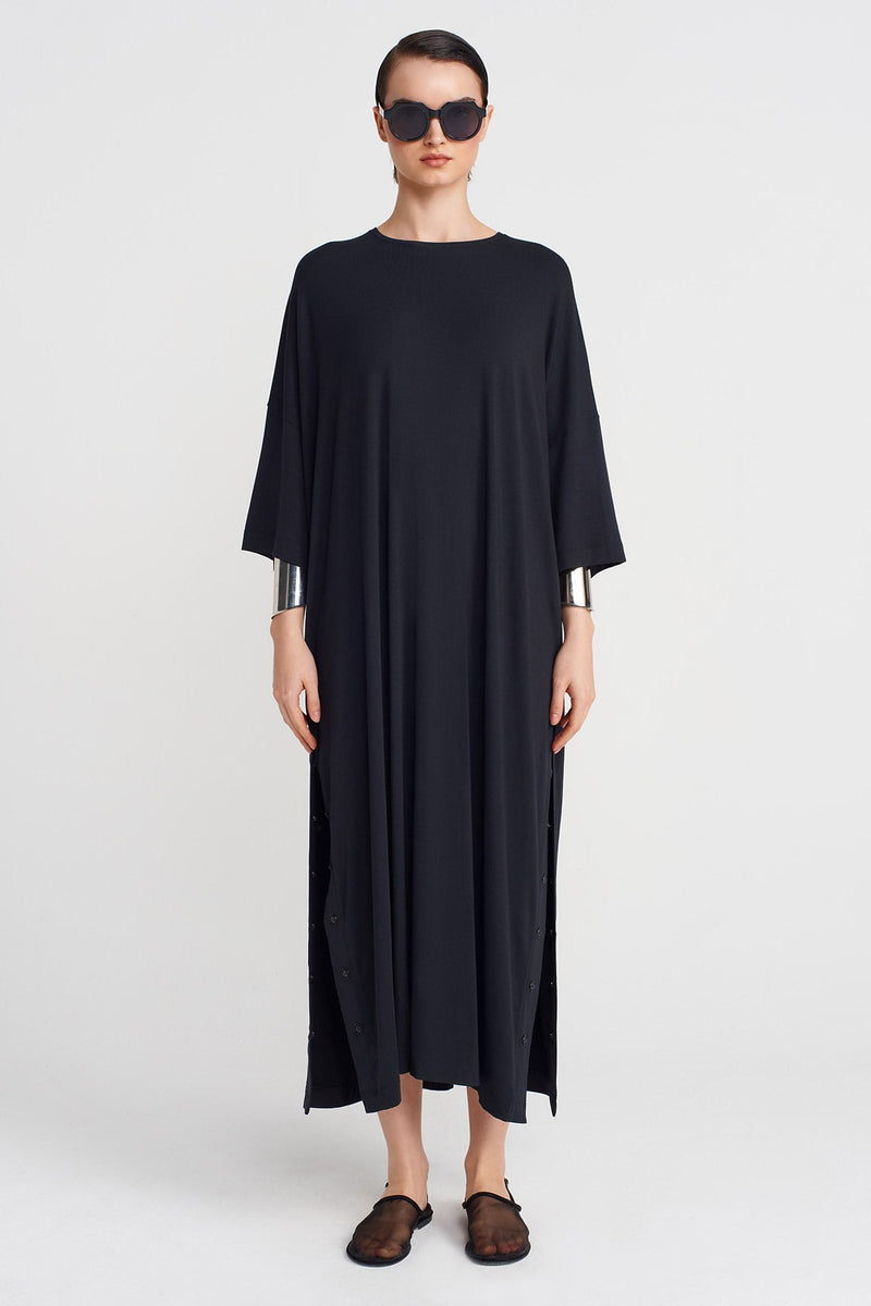 Nu Oversized Short-Sleeve Dress Black