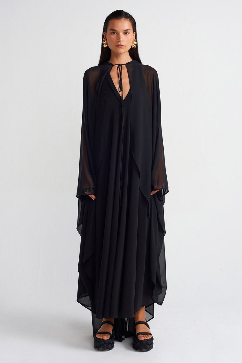 Nu Chiffon Cape Black