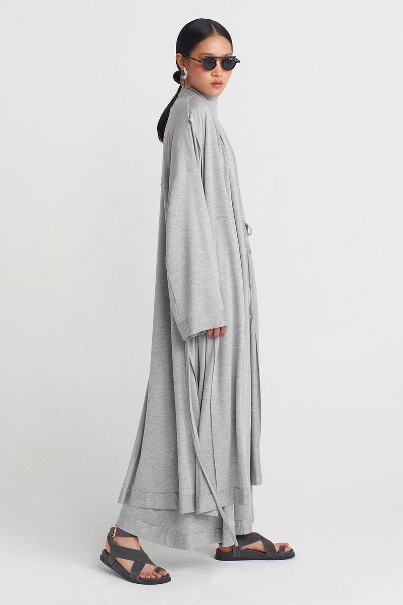 Nu Belted Kimono Grey Melange