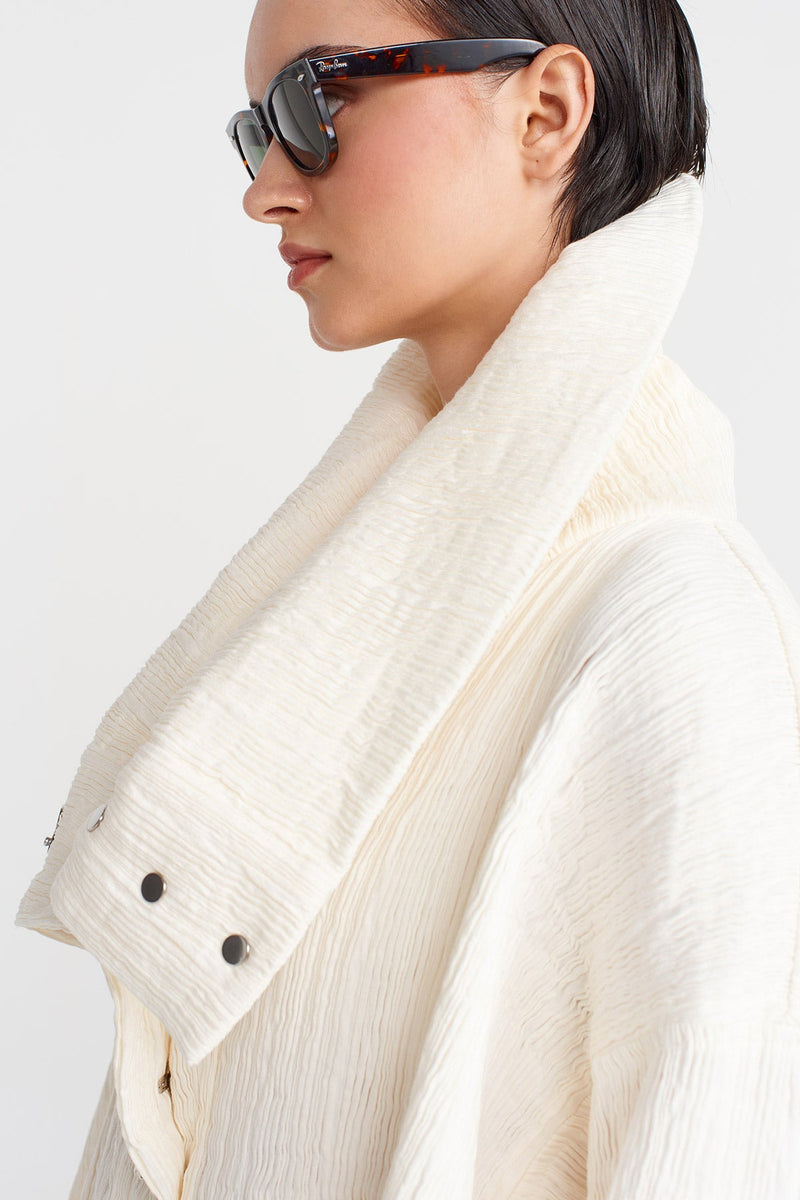 Nu High Collar Jacket Off White