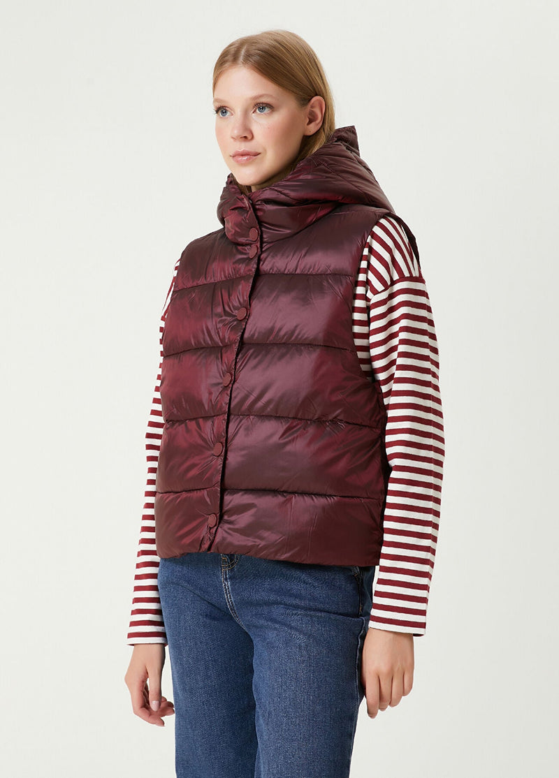 Beymen Club Hooded Puffer Jacket Vest  Bordoux