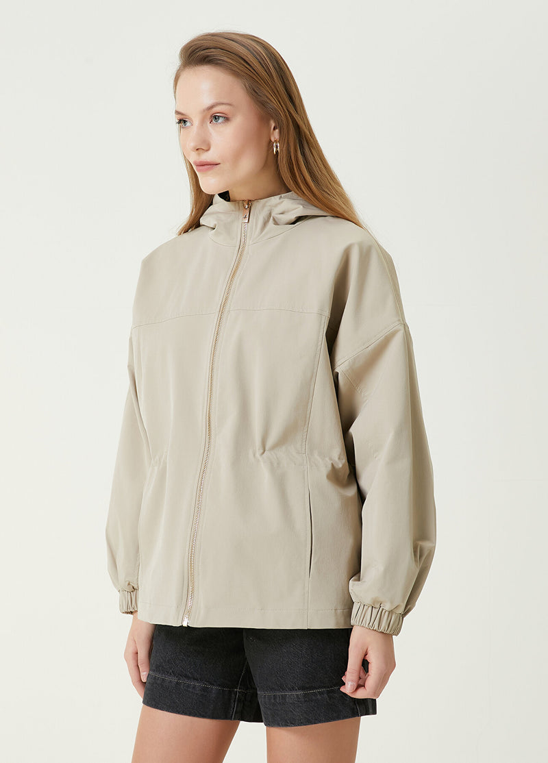 Beymen Club Hooded Zippered Coat Beige