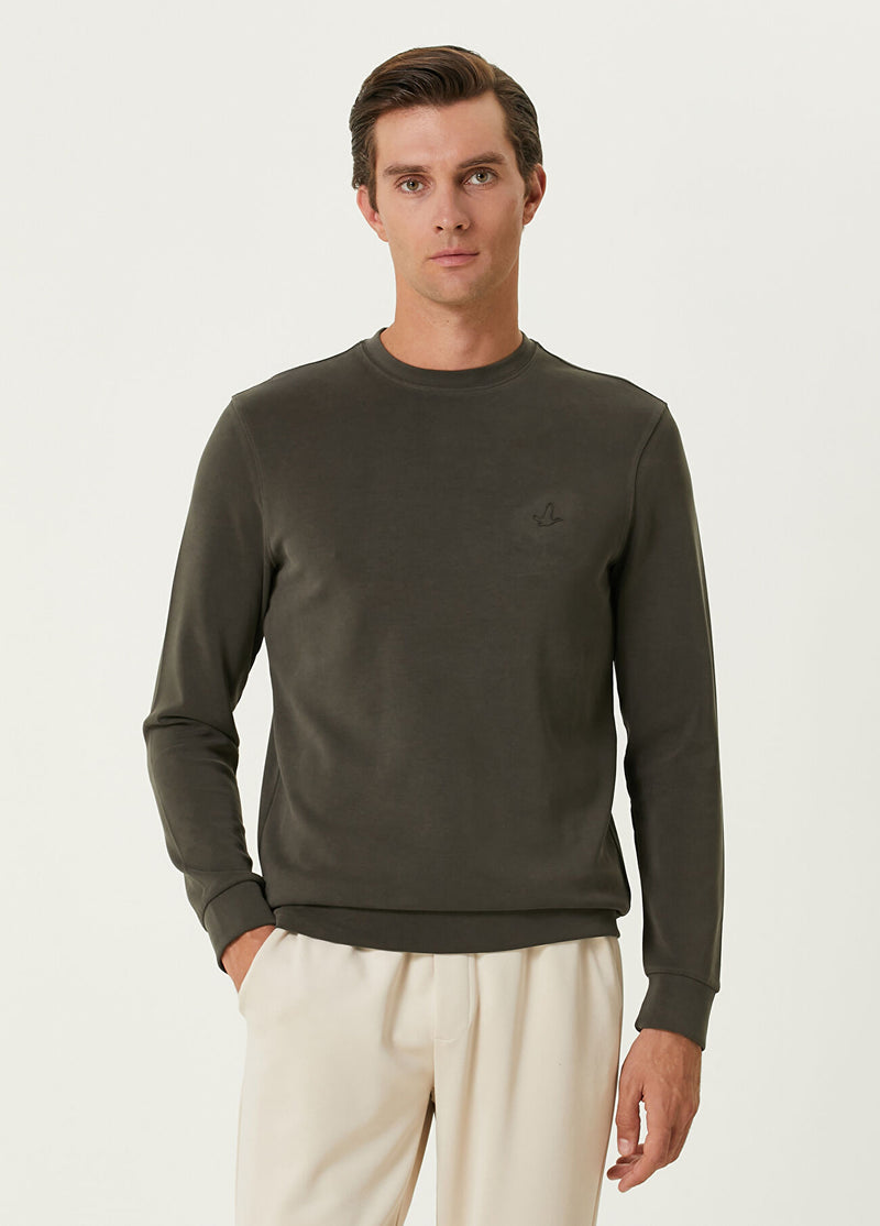 Beymen Club Men Logo Detailed Sweatshirt Khaki