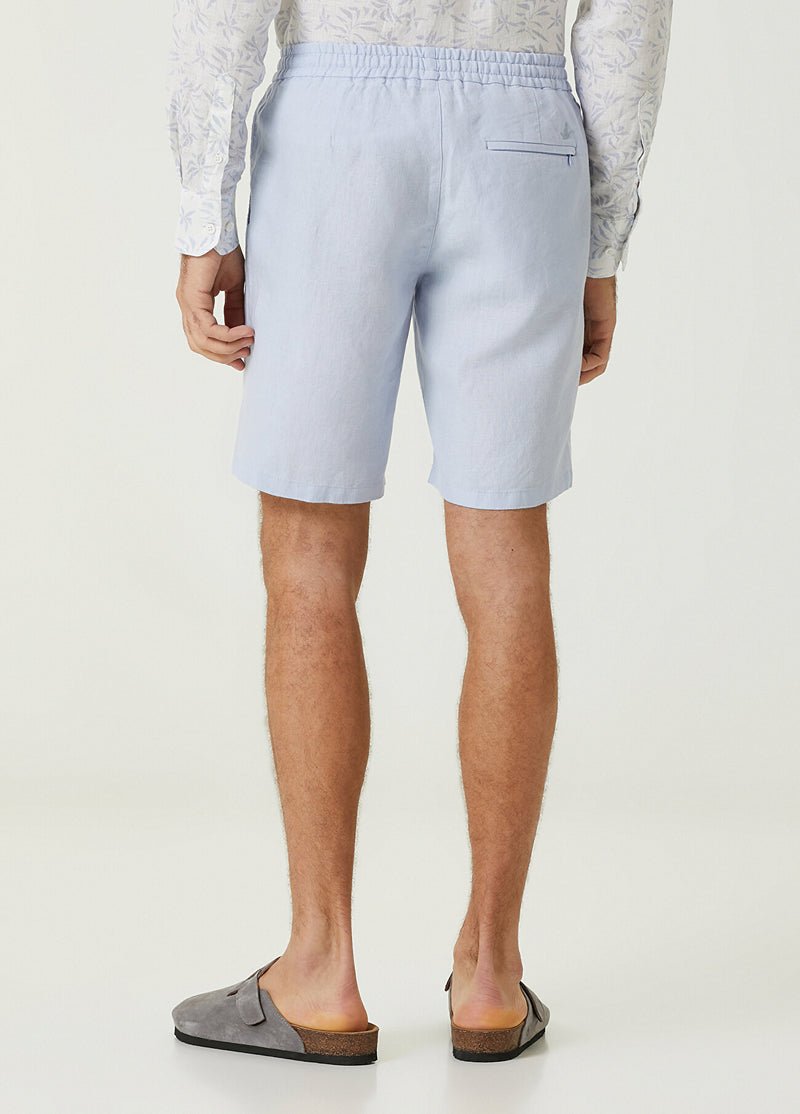 Beymen Club Men Waist Cord Linen Shorts Blue