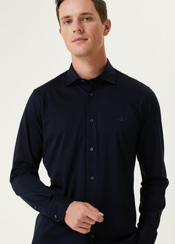 Beymen Club Men Slim Fit Stretch Supreme Shirt Navy