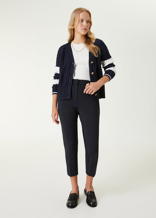 Beymen Club High Waist Pleated Detail Trousers Navy