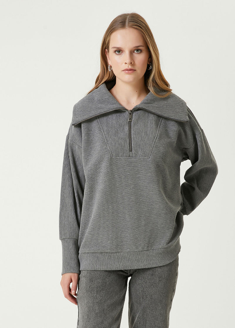 Beymen Club Oversize Sweatshirt Grey Melange