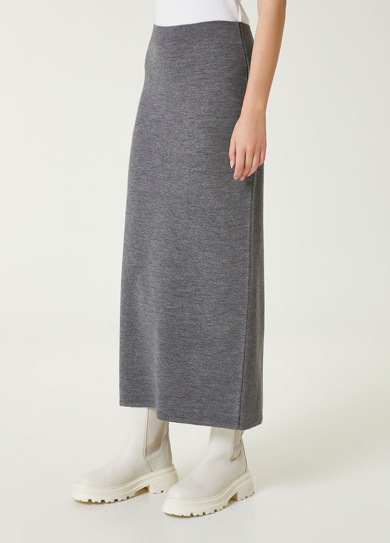 Beymen Club Midi Wool Skirt Gray