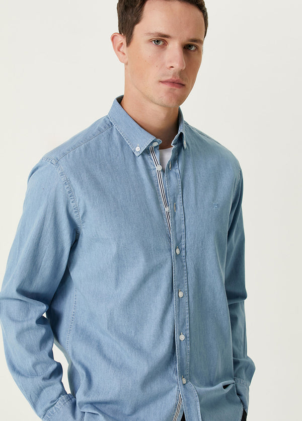 Beymen Club Men Comfort Fit Shirt Blue