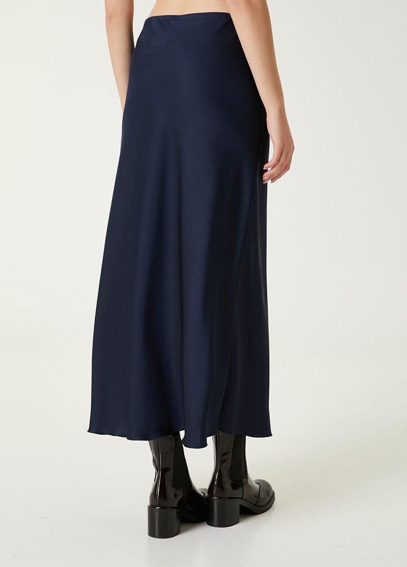 Beymen Club Navy Midi Satin Skirt Navy Blue