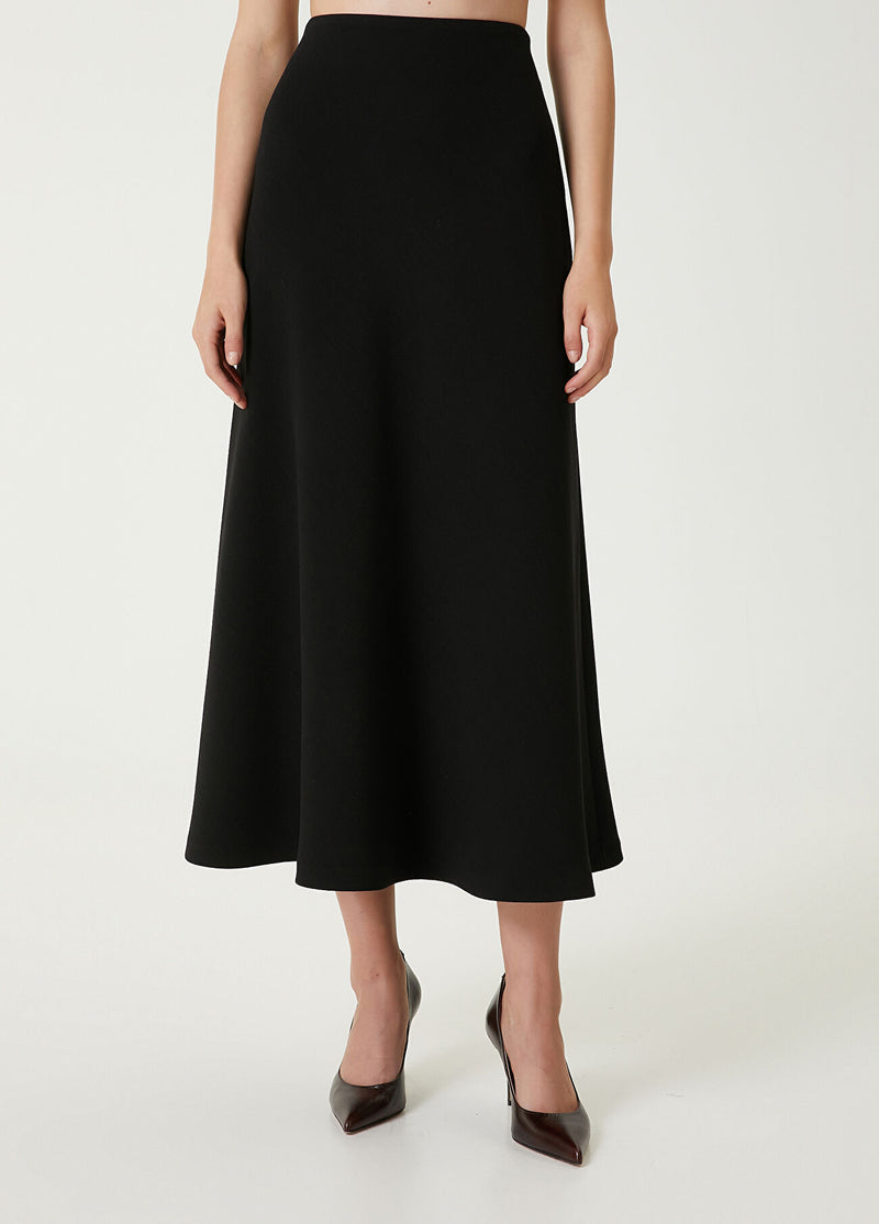 Beymen Club Midi Crepe Skirt Black