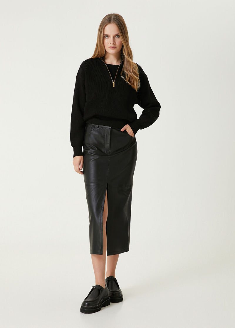 Beymen Club Rib Crop Sweater Black