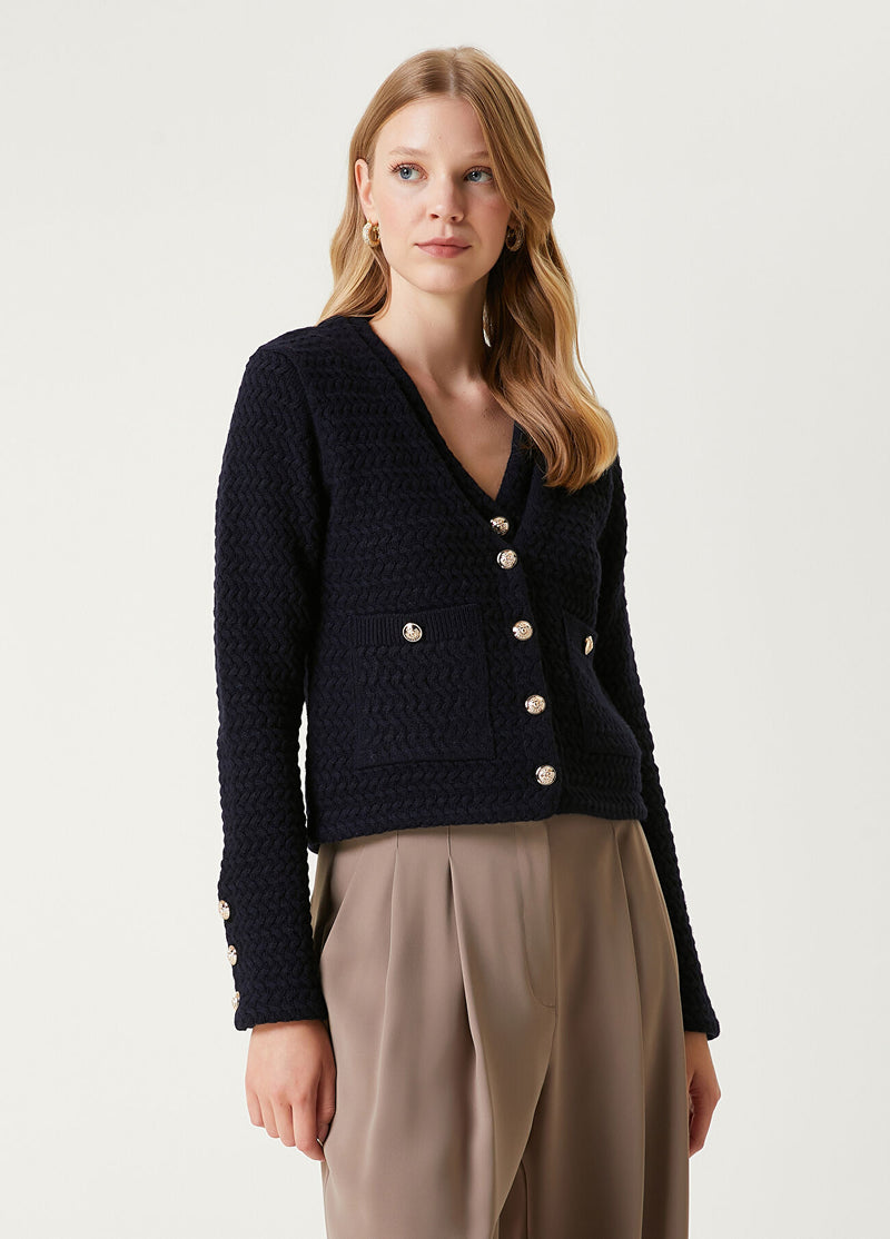 Beymen Club Wool Knit Jacket Navy