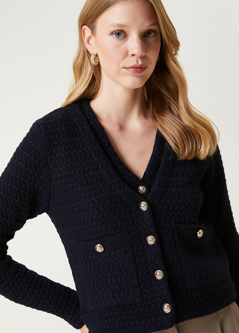 Beymen Club Wool Knit Jacket Navy