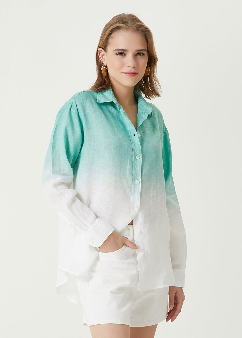 Beymen Club Gradient Linen Shirt Mint