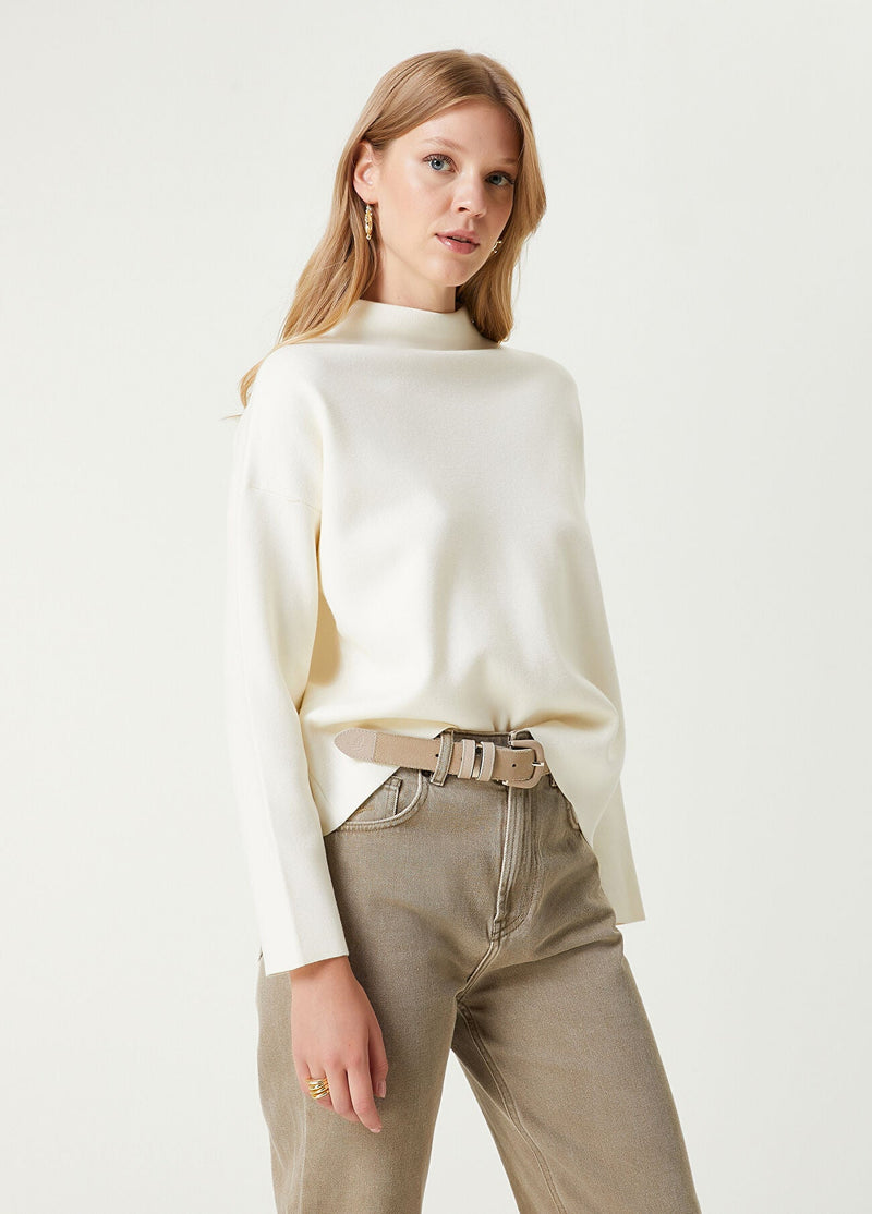 Beymen Club Solid High Neck Sweater Off White