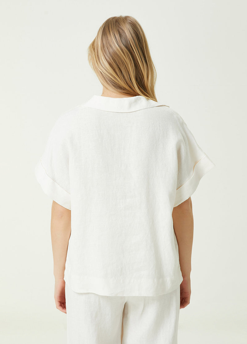 Beymen Club Logo Linen Blouse Ecru