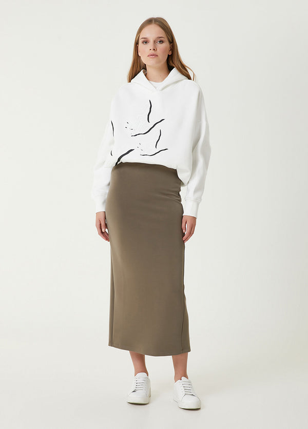 Beymen Club Slit Midi Skirt Khaki