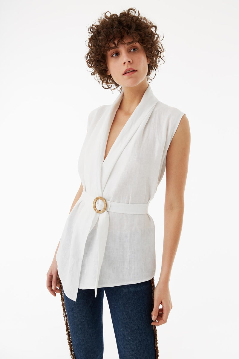 Exquise Blouse N/Sl Off White - Wardrobe Fashion