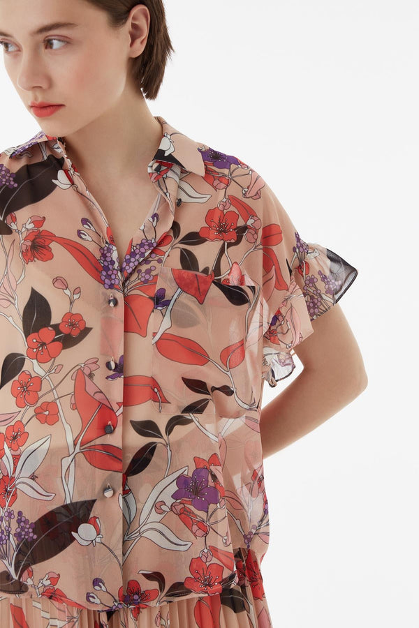 Exquise Shirt Print S/Sl Print - Wardrobe Fashion