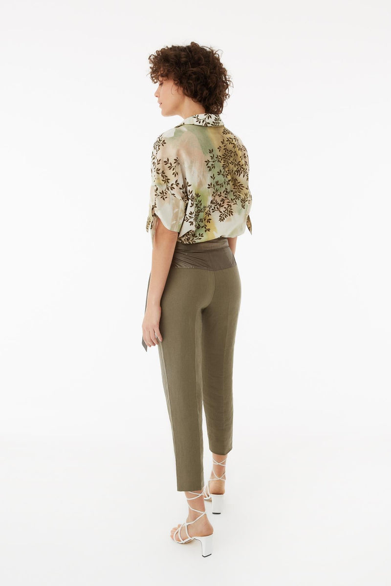 Exquise Trouser +Belt Khaki - Wardrobe Fashion