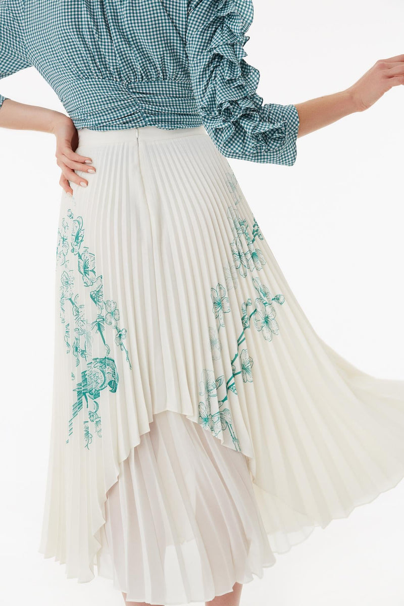 Exquise Skirt Pleat Layered Off White - Wardrobe Fashion