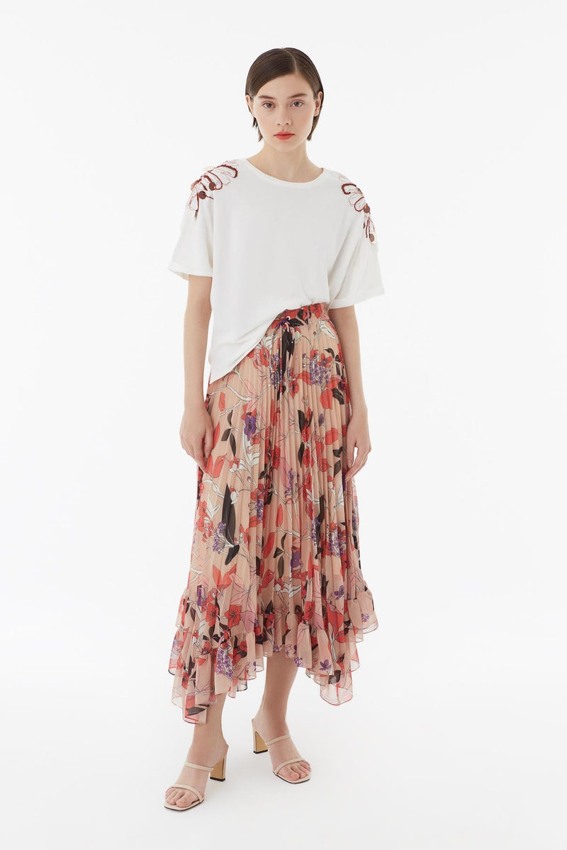 Exquise Skirt Pleat Print Print