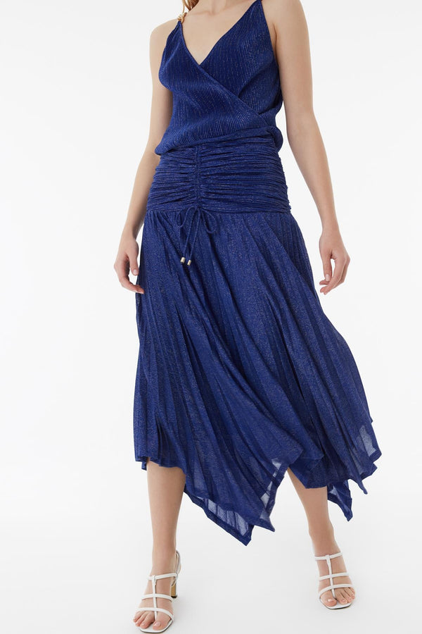 Exquise Skirt Pleat Flayered Blue - Wardrobe Fashion