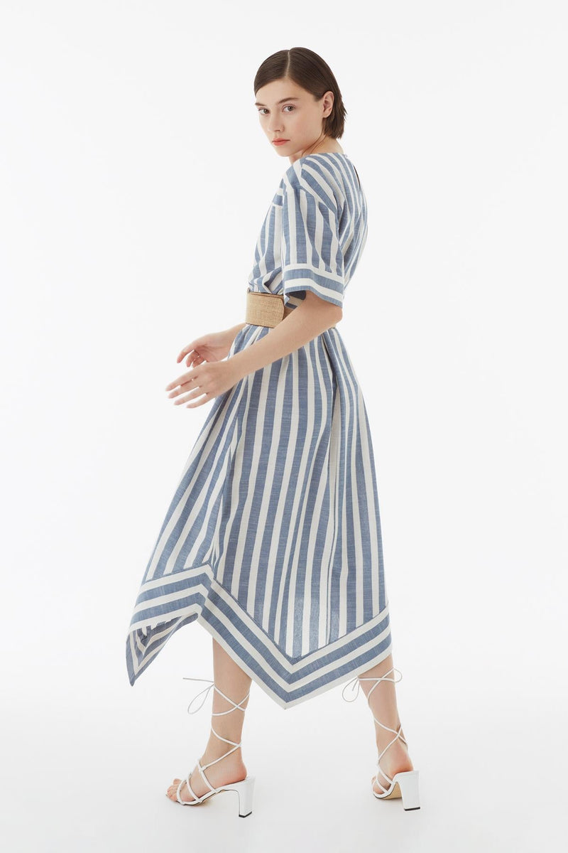 Exquise Dress Stripe S/Sl Print - Wardrobe Fashion