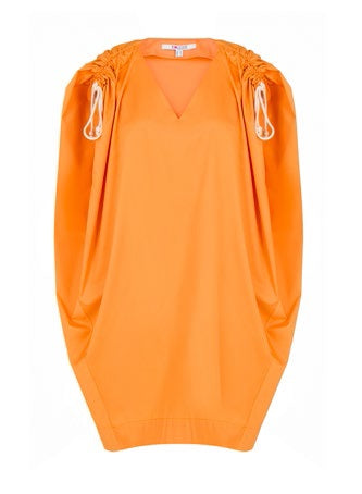 Exquise Dress Short V-Neck Orange - Wardrobe Fashion