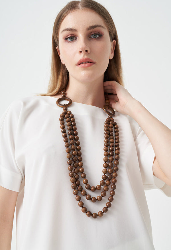 Choice Bead-Embellished Necklace Brown