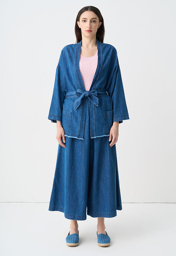 Choice Denim Wide Leg Trousers Blue