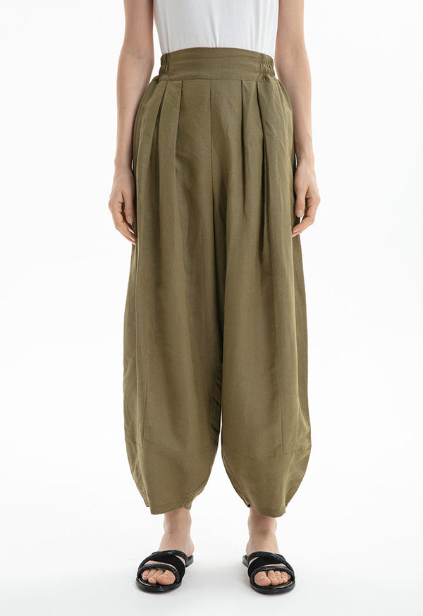 Choice Loose Cut Elasticated Waist Pants Khaki