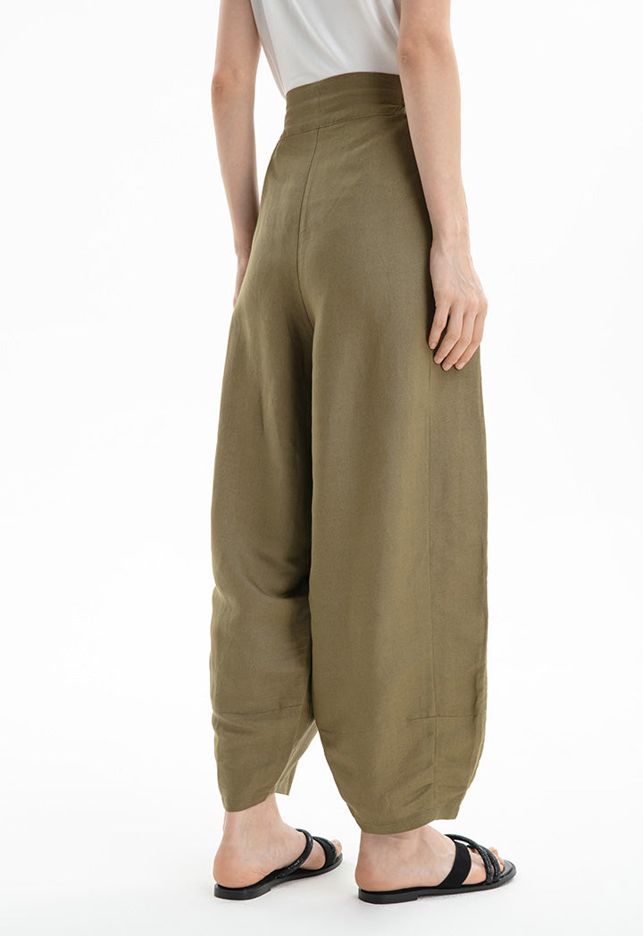 Choice Loose Cut Elasticated Waist Pants Khaki