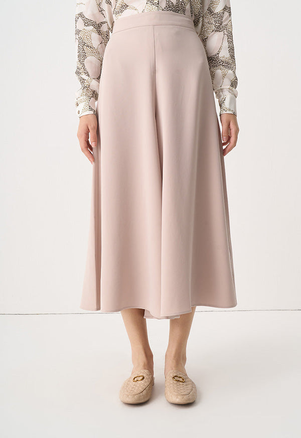 Choice Single Tone Wide Legs Culottes Taupe