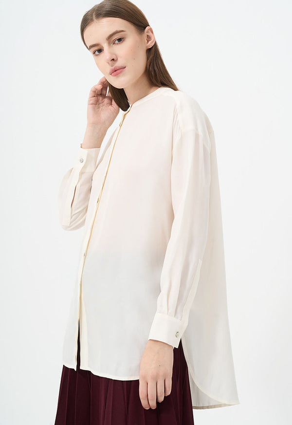 Choice Solid Long Sleeve Shirt Cream