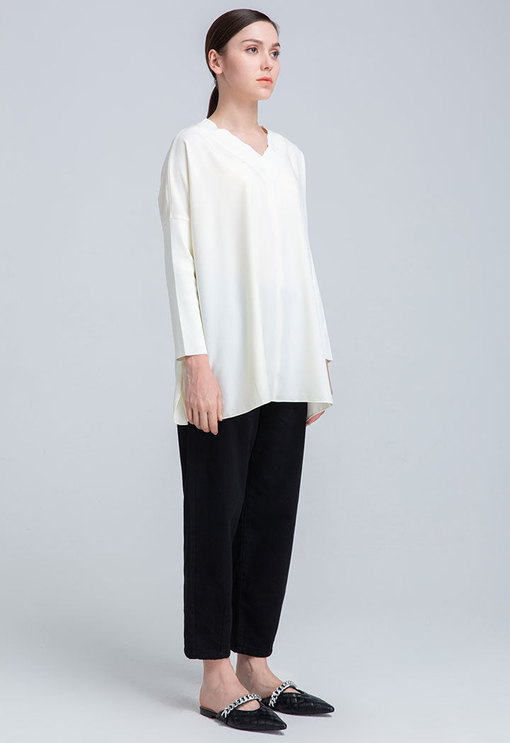 Choice Basic Smart Loose Fit Blouse Off White