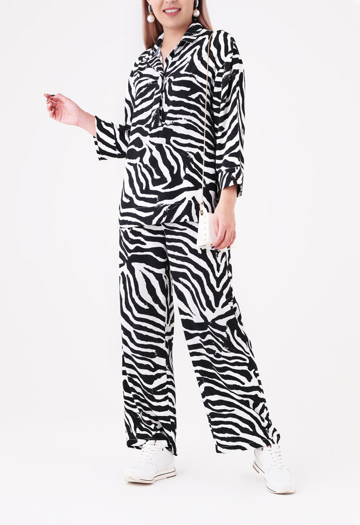 Choice Zebra Printed Blouse Multicolor