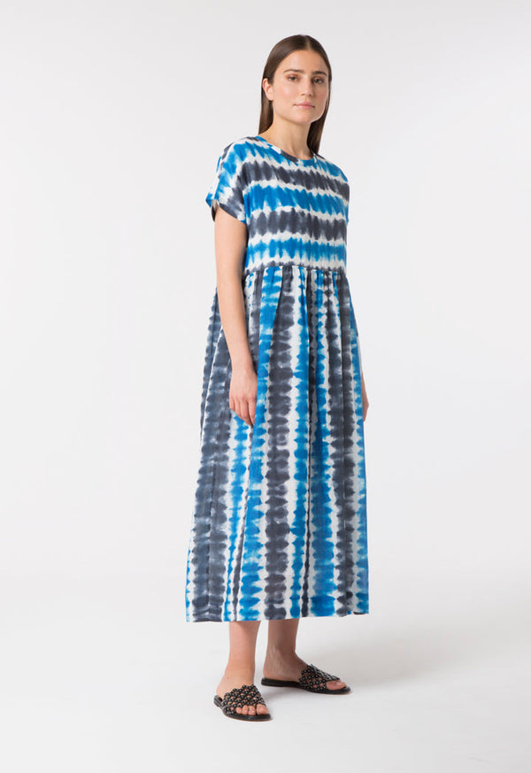 Choice Tie Dye Maxi Dress Chevron Blue