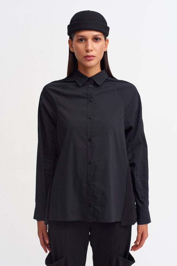 Nu Long Sleeve Poplin Shirt Black