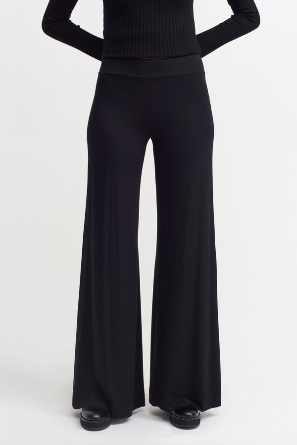 Nu Knit Wide Leg Trouser Black