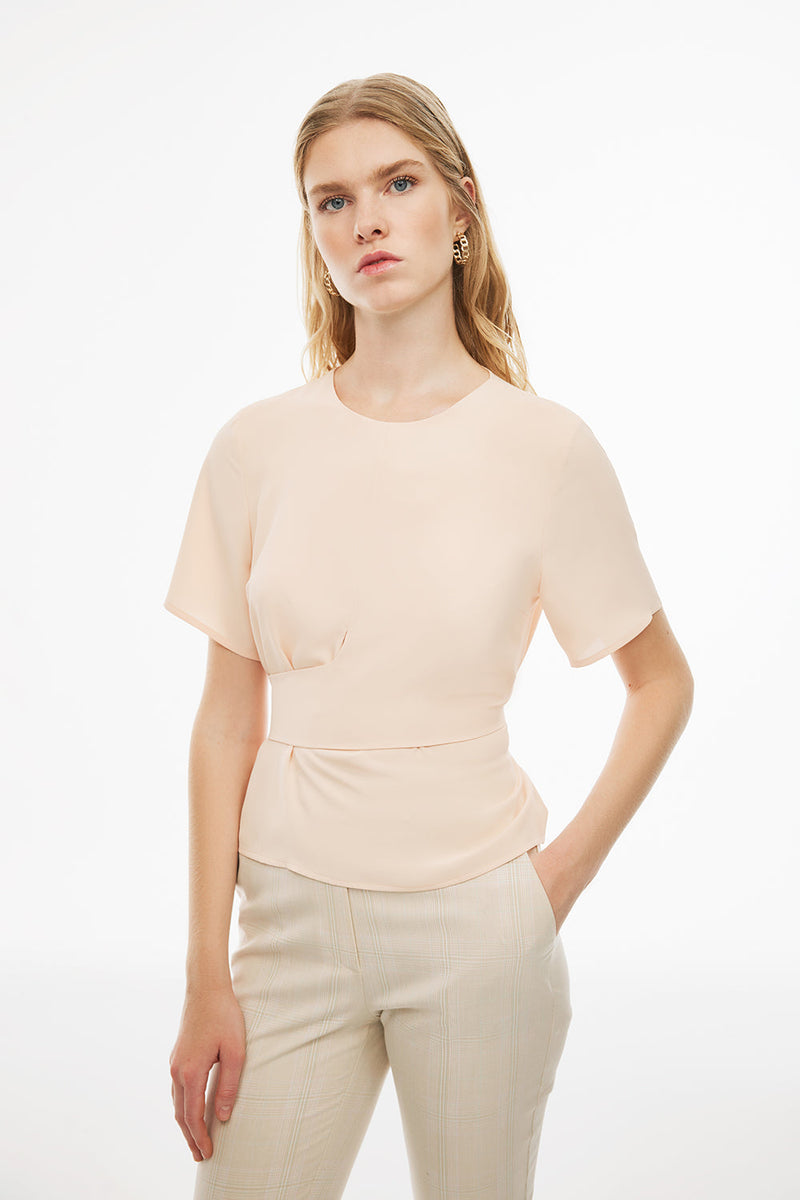 Perspective Blouse Fluid S/Sl Apricot