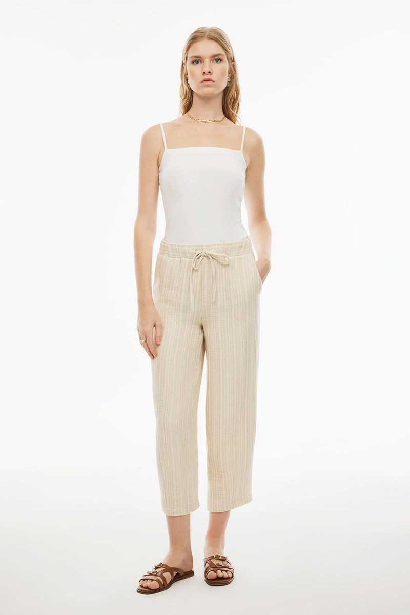 Perspective  Mid Rise Ankle Length Pants Ecru/Beige