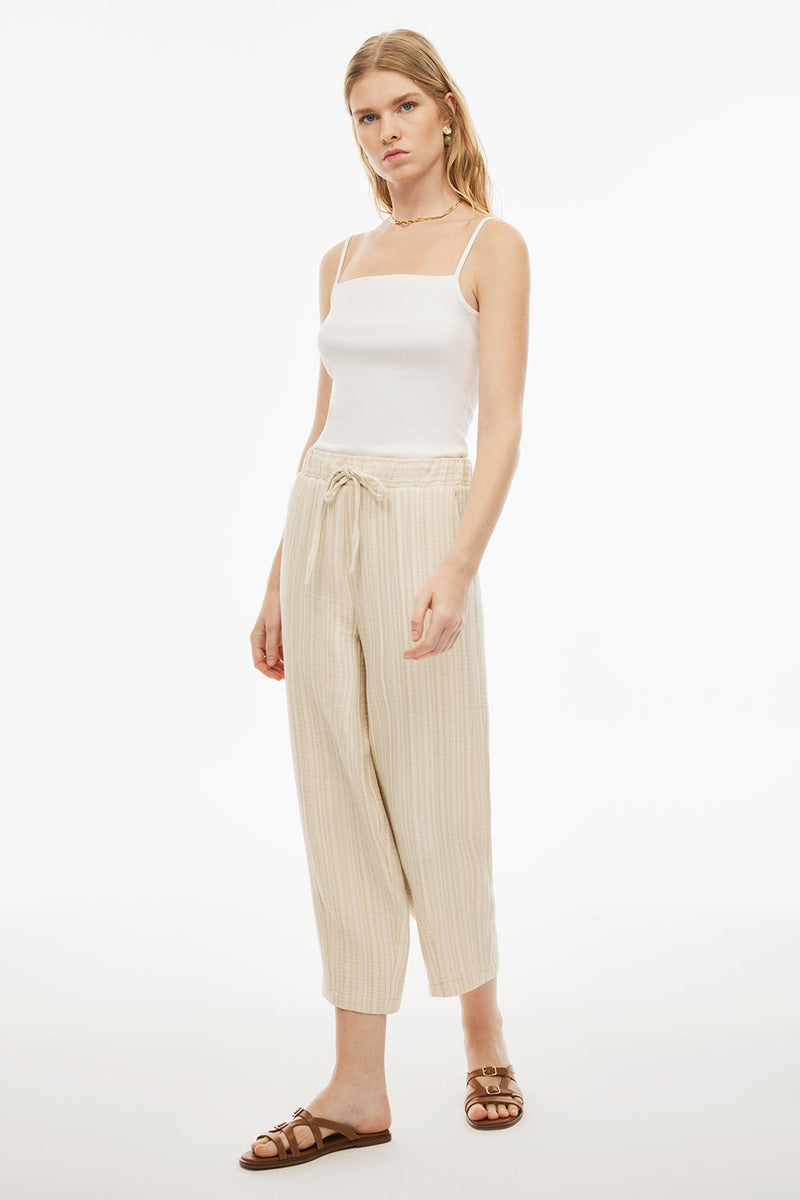 Perspective  Mid Rise Ankle Length Pants Ecru/Beige