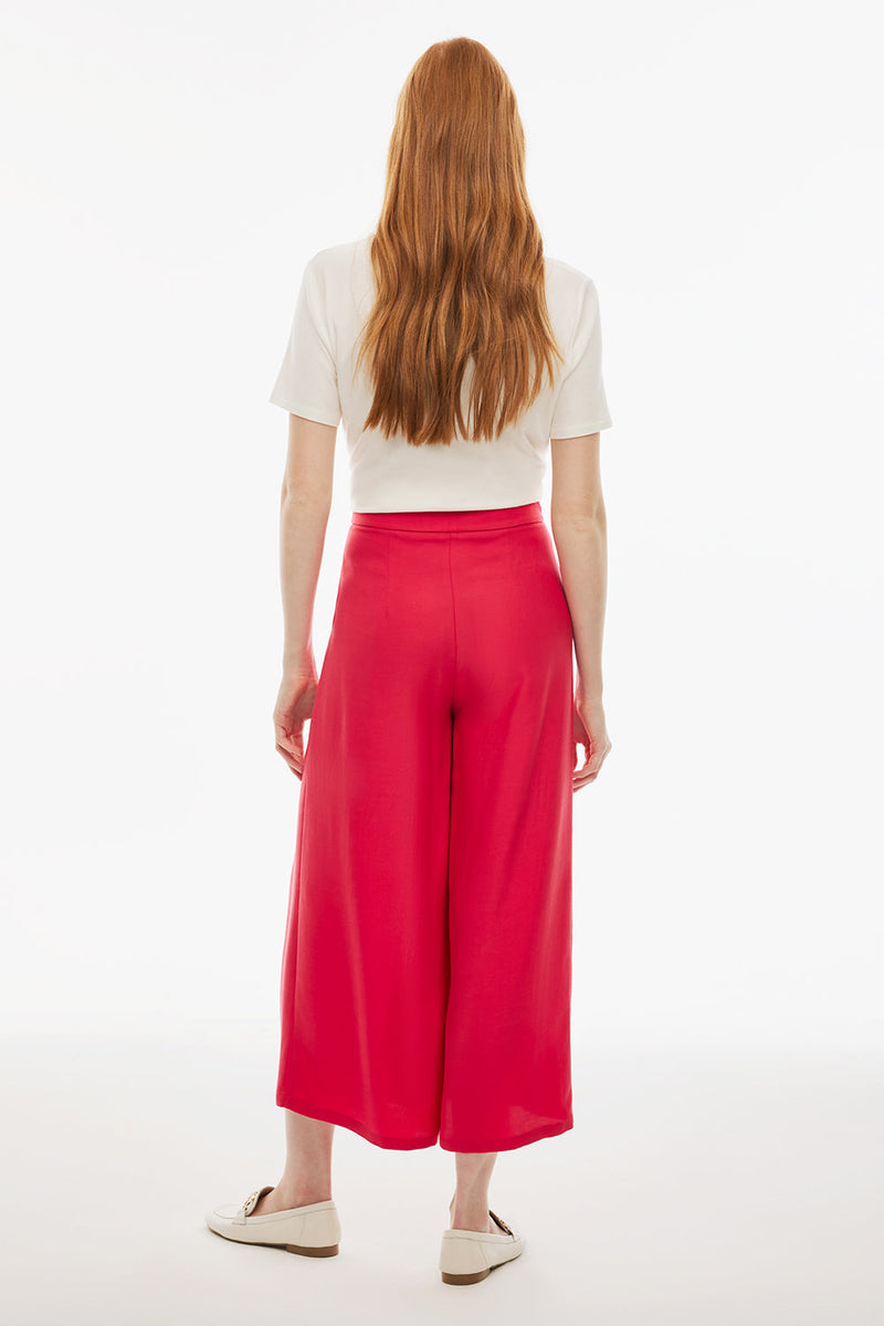 Perspective Midi Lyocell (Tencel™) High Rise Pants Fuchsia