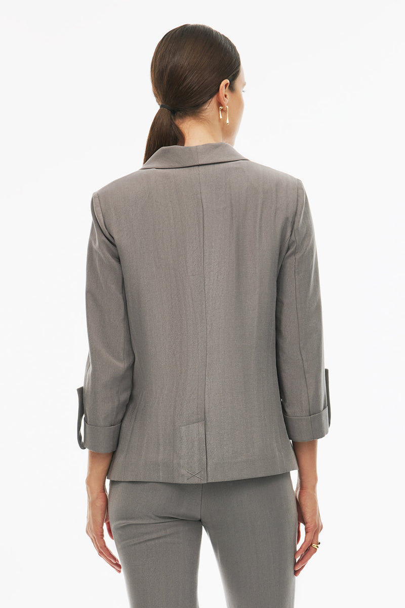 Perspective Shawl Neck Tencel Blazer Grey