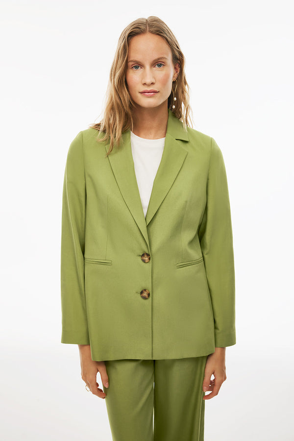 Perspective Lapel Notch Regular Fit Blazer Light Green